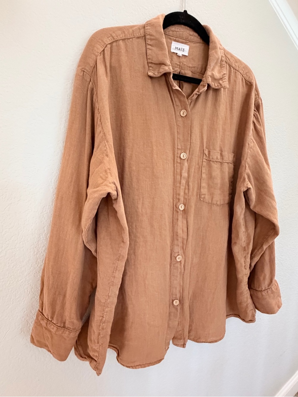 MATE the Label Button-Down Shirt in Rust Tan - Picture 3 of 8